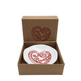 Red Aroha on White 7cm Bowl