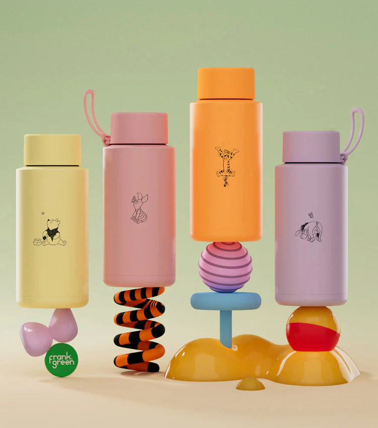Disney 34oz Ceramic Reusable Straw Lid Bottle Neon Orange Tigger