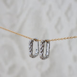 Silver Crater Hoops by Katyb