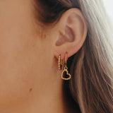 Gold Bobble Heart Hoops by Katyb