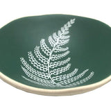 White Fern on Green 7cm Bowl