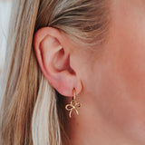 Bow Hoop Earrings Gold by Katy B