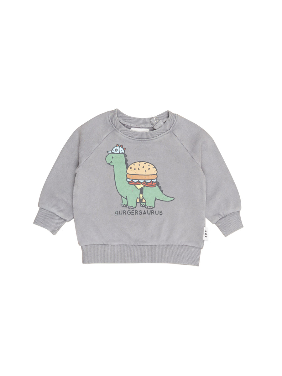Burgersaurus Sweatshirt Washed Grey
