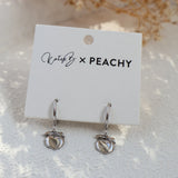 Silver Peach Hoop Earings Katyb Jewellery x Peachy Collab