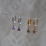 Silver Mini Star Hoops by Katyb