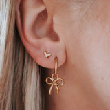 Bow Hoop Earrings Gold by Katy B