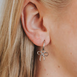 Bow Hoop Earrings Silver by Katy B