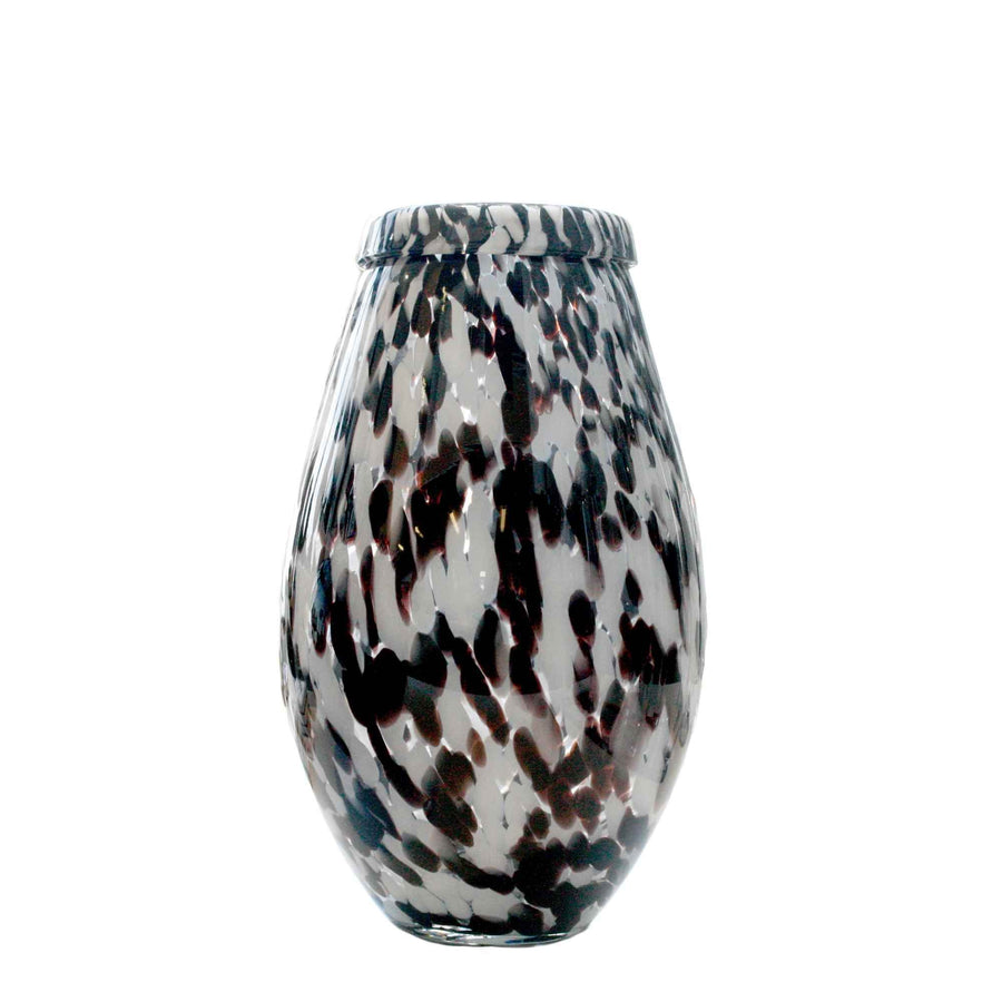 Tear Drop White and Black Spotty Vase