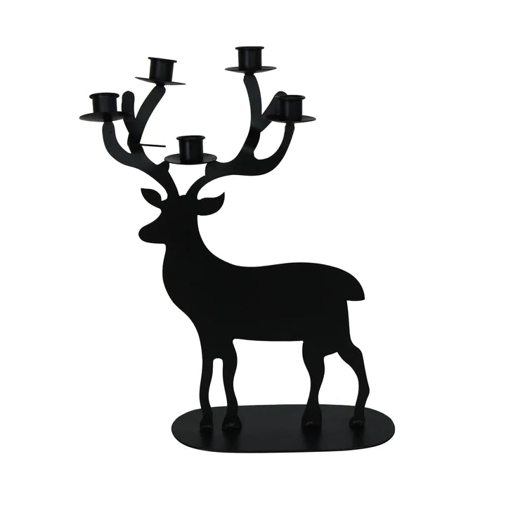 Iron Reindeer Christmas Candleholder Large by French Country