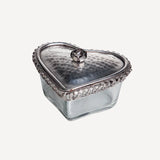 Glass Heart Box With Rose