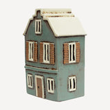 Alsace Tea Light House With Shutters Blue