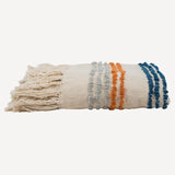 Striped Blue & Rust Cotton Throw
