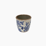 Blue Floral Herb Pot Large