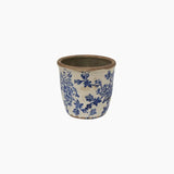 Blue Floral Herb Pot Small