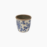 Blue Floral Herb Pot Small
