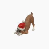 Boxer with Santa Hat by French Country