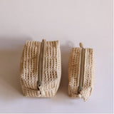 Akiiko Pique Waffle Block Pouch Wheat Small