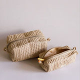 Akiiko Pique Waffle Block Pouch Wheat Large