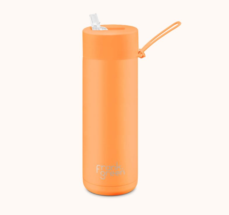 Ceramic 20oz Reusable Bottle Neon Orange