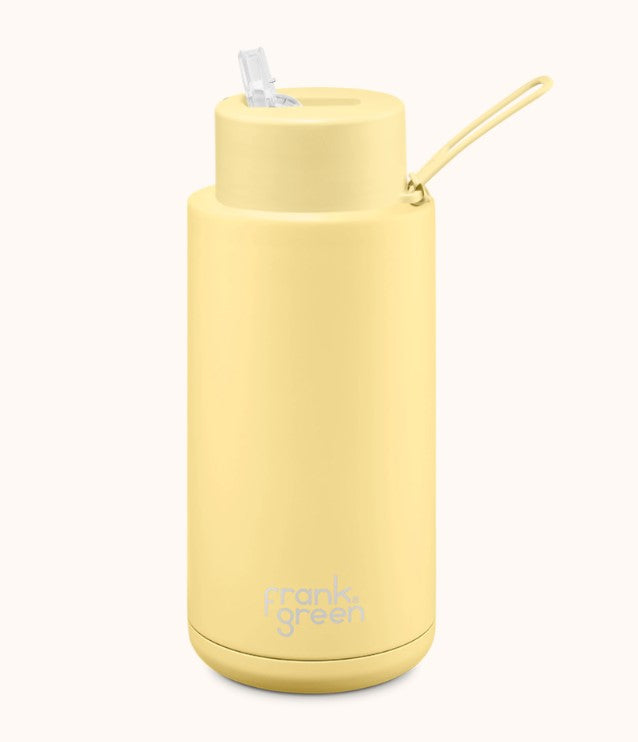 Frank Green Ceramic Reusable Bottle - 34oz / 1,000ml, Buttermilk