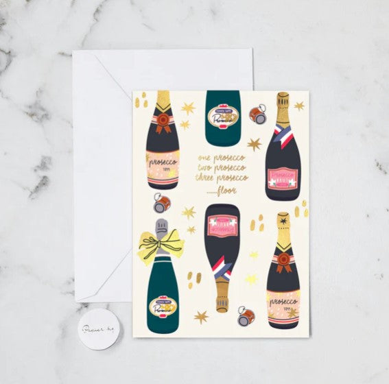 PROSECCO GOLD GREETING CARD
