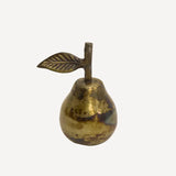 VINTAGE BRASS PEAR 9CM DIA X 15CM H