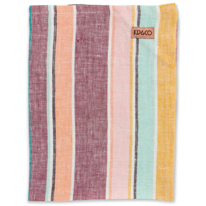 HAT TRICK WOVEN STRIPE LINEN TEA TOWEL ONE SIZE by Kip and Co