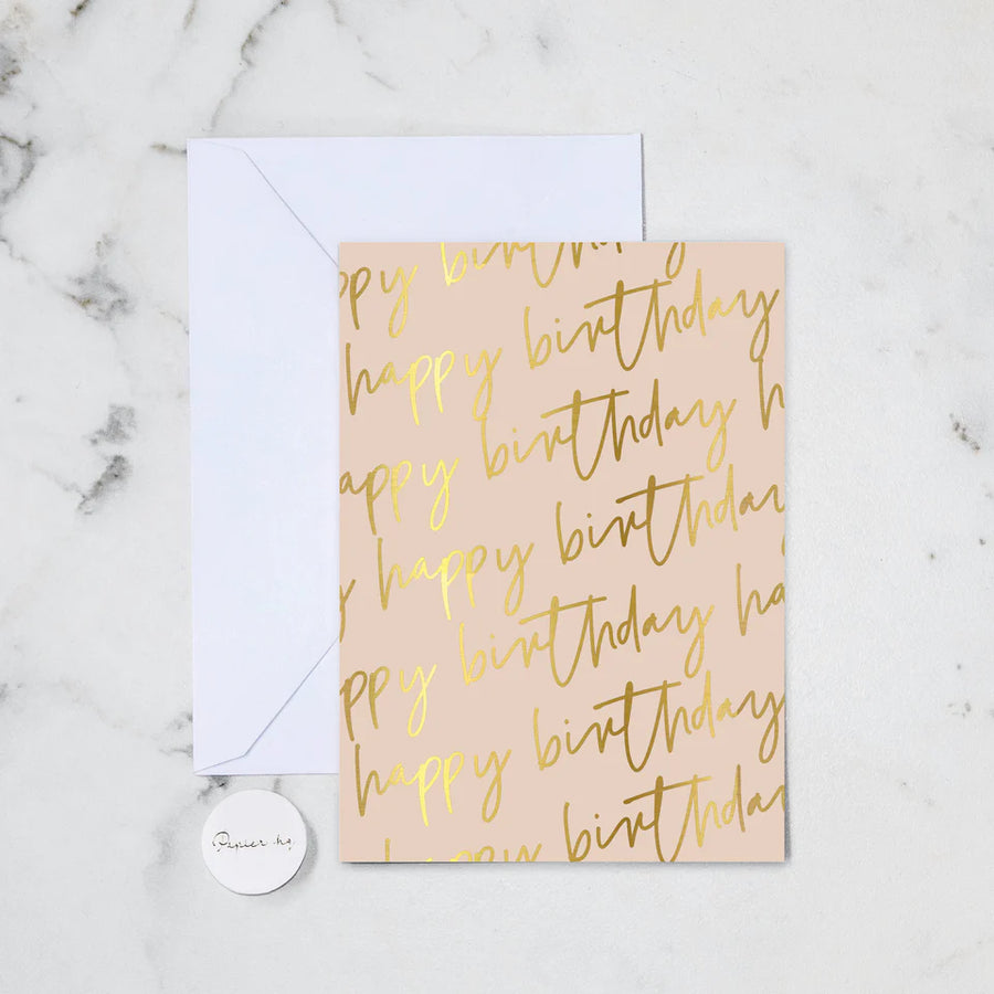 Papier HQ Happy Birthday Blush Greeting Card