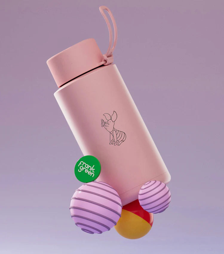 Disney 34oz Ceramic Reusable Straw Lid Bottle Blushed Piglet