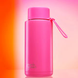 Ceramic 34oz Reusable Bottle Neon Pink