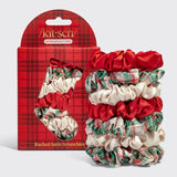 Holiday Ruched Satin Scrunchies 7pc Set  by Kitsch