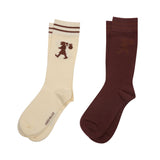 Runaway Girl Socks Cream / Mahogany by Karen Walker