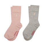 Runaway Embroidered Socks 2 Pack Blush/Light Grey One Size by Karen Walker