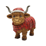 Highland Cow with Tartan Blanket
