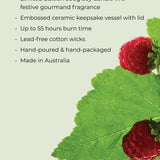 Circa 300g Raspberry and Rhubarb Christmas Candle