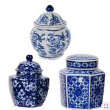 Le Monde Blue and White Decorative Jar set of 3