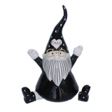 Quirky Sitting Santa Black and White 19cm
