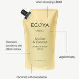 Hand & Body Wash Refill - Sea Salt & Coconut by Ecoya