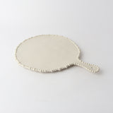 Melamine Pearl Platter Handle Round White by Le Forge
