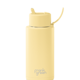 Frank Green 34oz Ceramic Reusable Bottle Buttermilk Flip Straw Lid