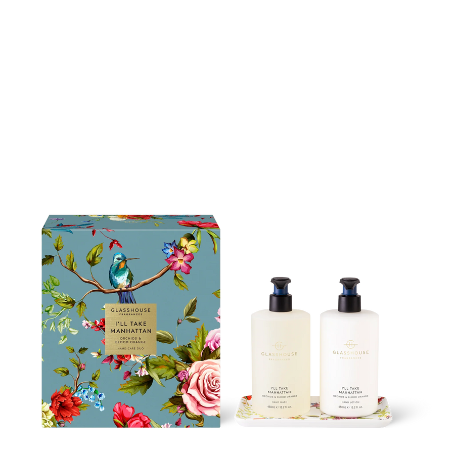 Glasshouse Fragrances Limited Edition 450ml Hand care Duo Gift Set Ill Take Manhattan