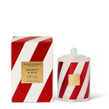 Naughty & Nice Handful of Candy Canes 380g Triple Scented Soy Candle by Glasshouse