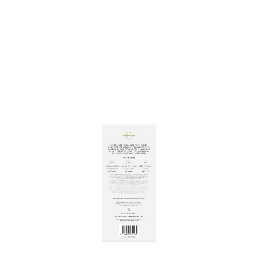Glasshouse Fragrances Christmas Body Bar Trio 2023