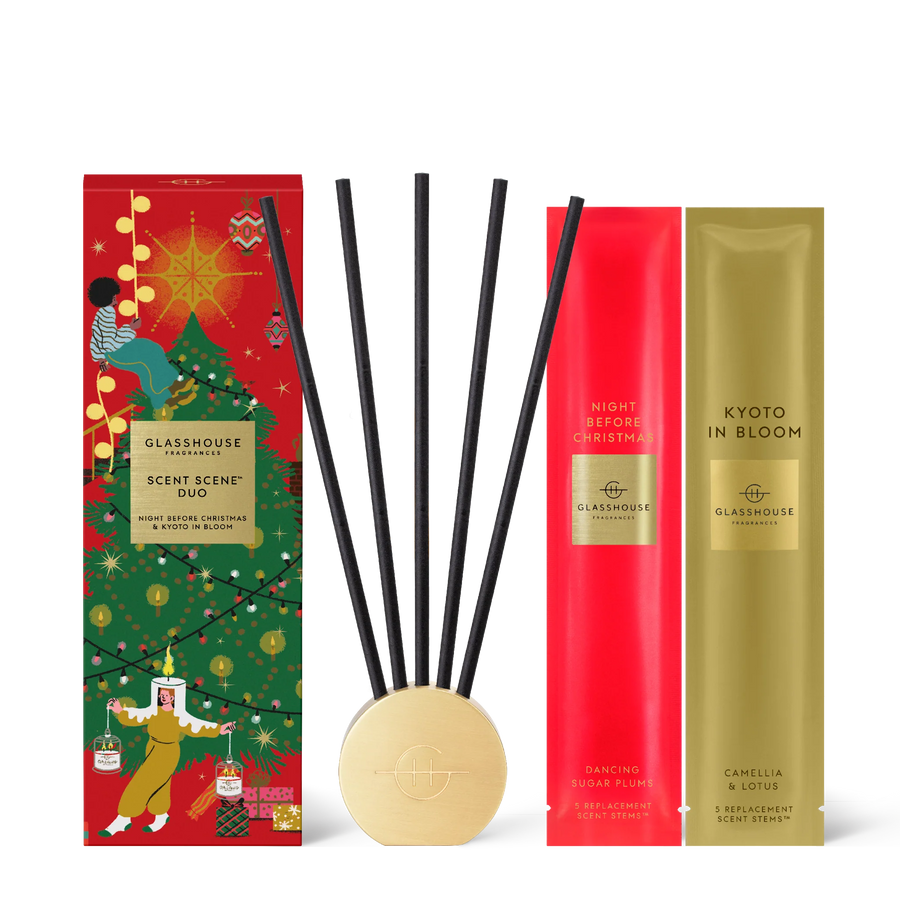 Glasshouse Fragrances Scent Scene Duo Night Before Christmas and Kyoto In Bloom