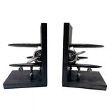 Biplanes Bookends Metal Tones 13 x 14.2 x 18.3cm