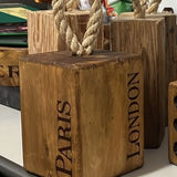 Short London Wooden Door Stop