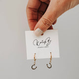 Gold Horse Shoe Hoop Earrings by Katyb