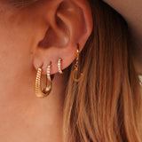 Gold Horse Shoe Hoop Earrings by Katyb