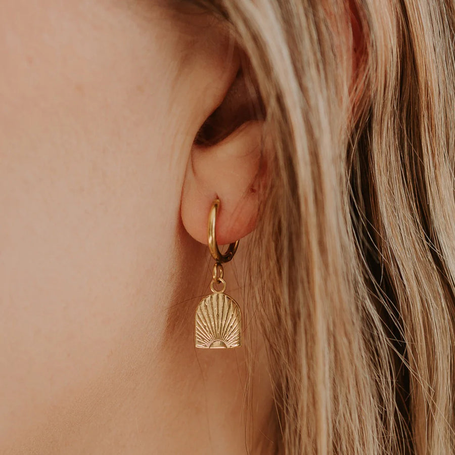 Gold Arch Hoop Earrings by Katyb Jewellery