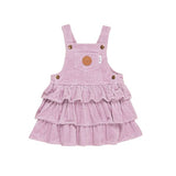 Orchid Cord Frill Overall Dress